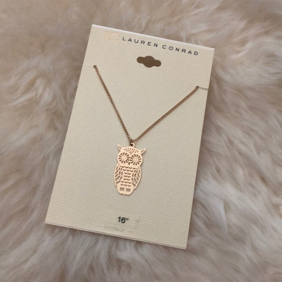 LC Lauren Conrad Gold Tone Owl Pendant Necklace - Picture 4 of 8